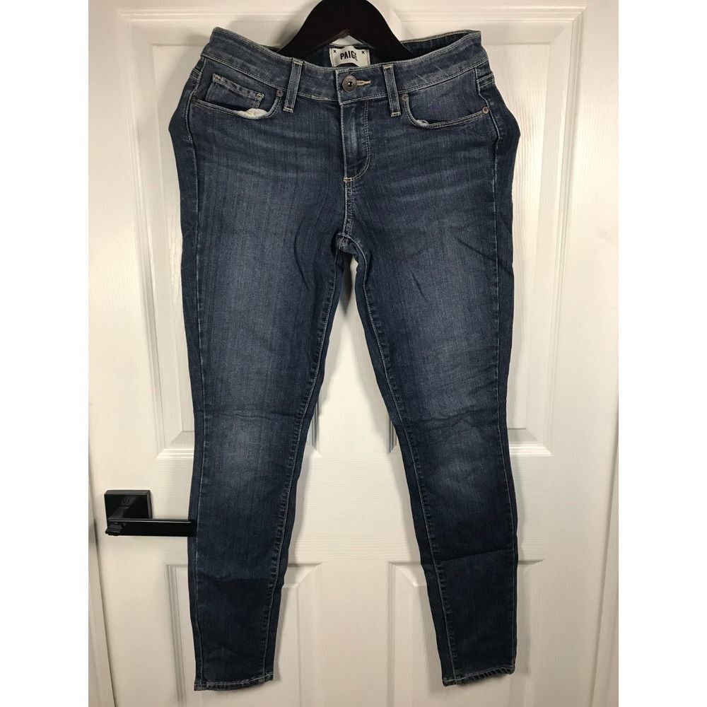 Paige Verdugo Ankle Jeans Womens 27 Dark Blue Skinny Denim Stretch W27